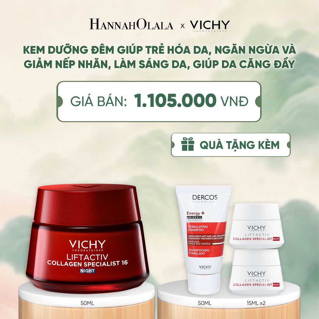  KEM DƯỠNG ĐÊM VICHY COLLAGEN 16 GIÚP TRẺ HÓA DA, NGĂN NGỪA VÀ GIẢM NẾP NHĂN, LÀM SÁNG DA, GIÚP DA CĂNG ĐẦY 50ML - A1175 
