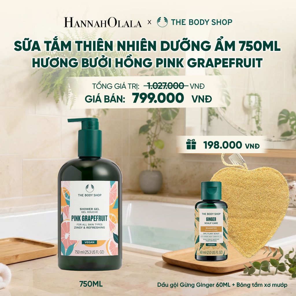 SỮA TẮM THIÊN NHIÊN DƯỠNG ẨM DA HƯƠNG BƯỞI HỒNG PINK GRAPEFRUIT 750ML - M10 