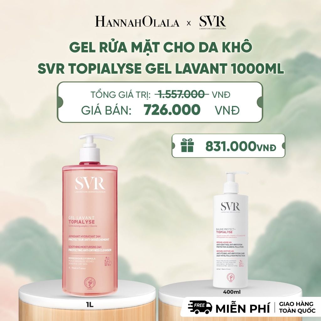  GEL RỬA MẶT CHO DA KHÔ SVR TOPIALYSE GEL LAVANT 1000ML - DEAL 10 - A1329 