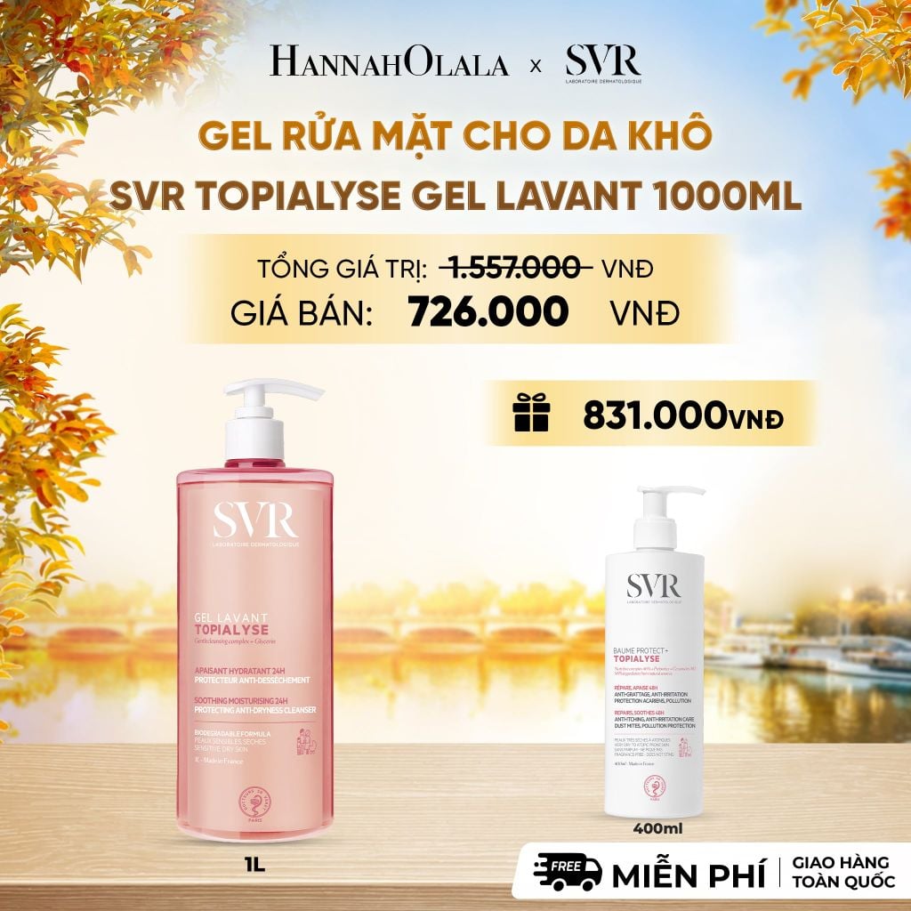  GEL RỬA MẶT CHO DA KHÔ SVR TOPIALYSE GEL LAVANT 1000ML - DEAL 10 - E682 
