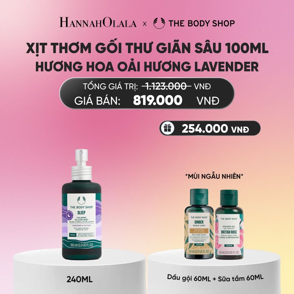  XỊT THƠM GỐI HƯƠNG HOA OẢI HƯƠNG LAVENDER SLEEP CALMING PILLOW MIST 100ML 