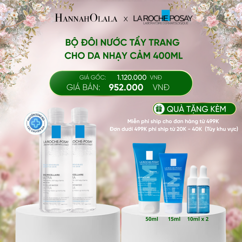  DEAL 10: BỘ ĐÔI NƯỚC TẨY TRANG CHO DA NHẠY CẢM MICELLAR SENSITIVE SKIN 400ML 