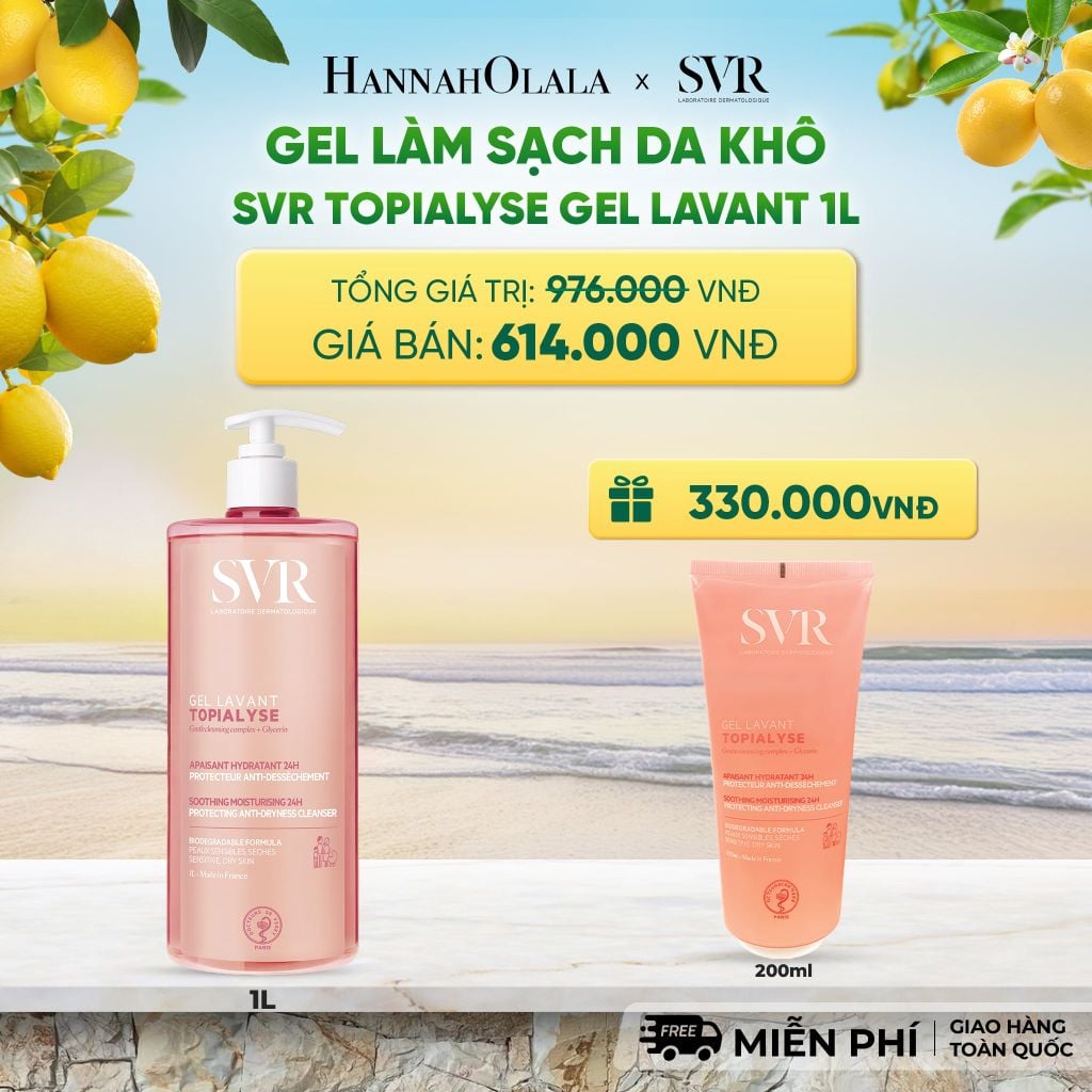  GEL RỬA MẶT CHO DA KHÔ SVR TOPIALYSE GEL LAVANT 1000ML - DEAL 10 