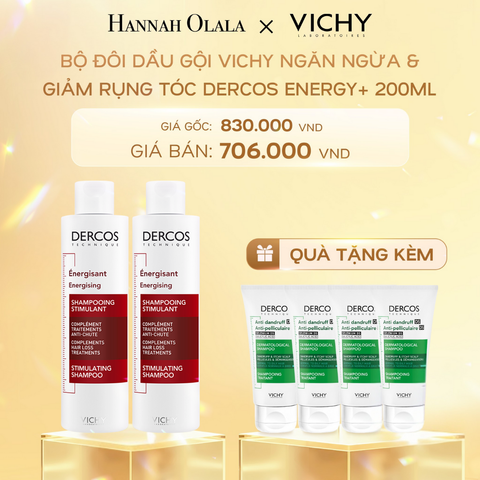  DEAL 10: BỘ ĐÔI DẦU GỘI VICHY NGĂN NGỪA & GIẢM RỤNG TÓC DERCOS ENERGY+ 200ML 