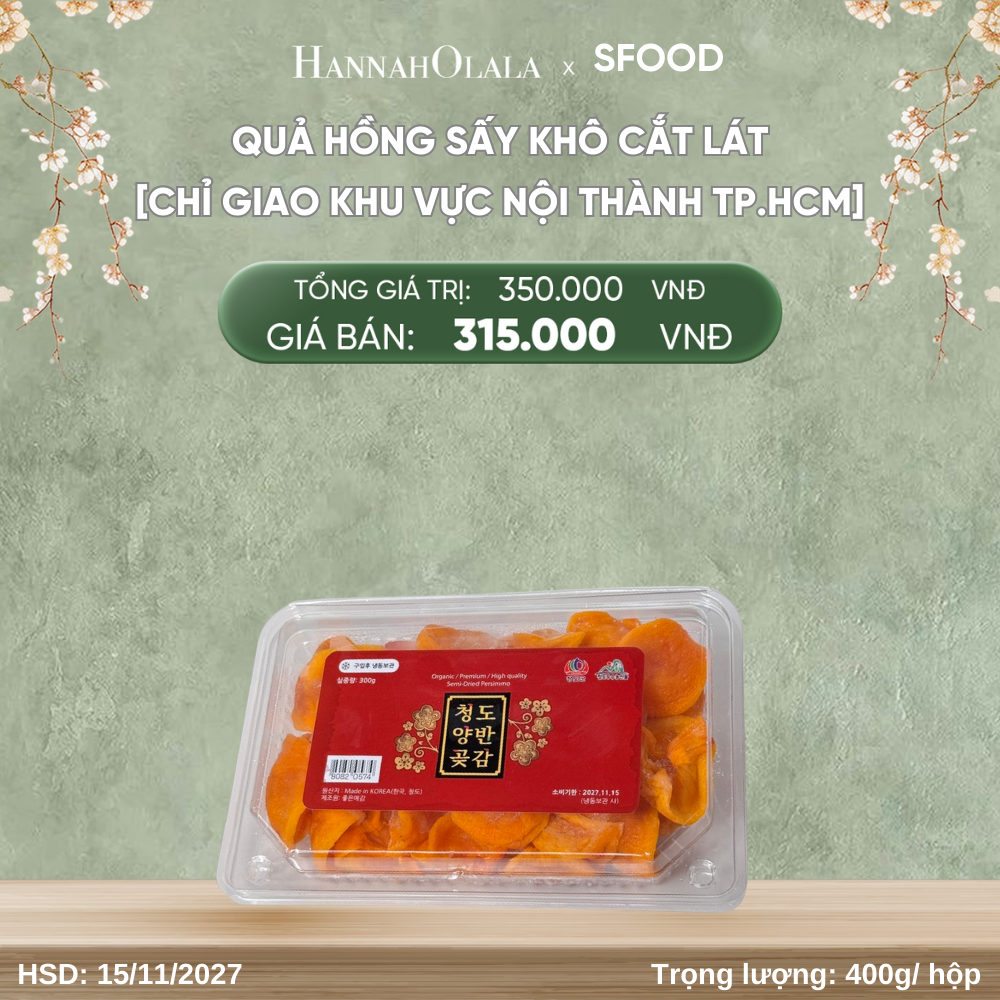  DEAL 10: QUẢ HỒNG SẤY KHÔ CẮT LÁT [CHỈ GIAO KHU VỰC TP.HCM] 