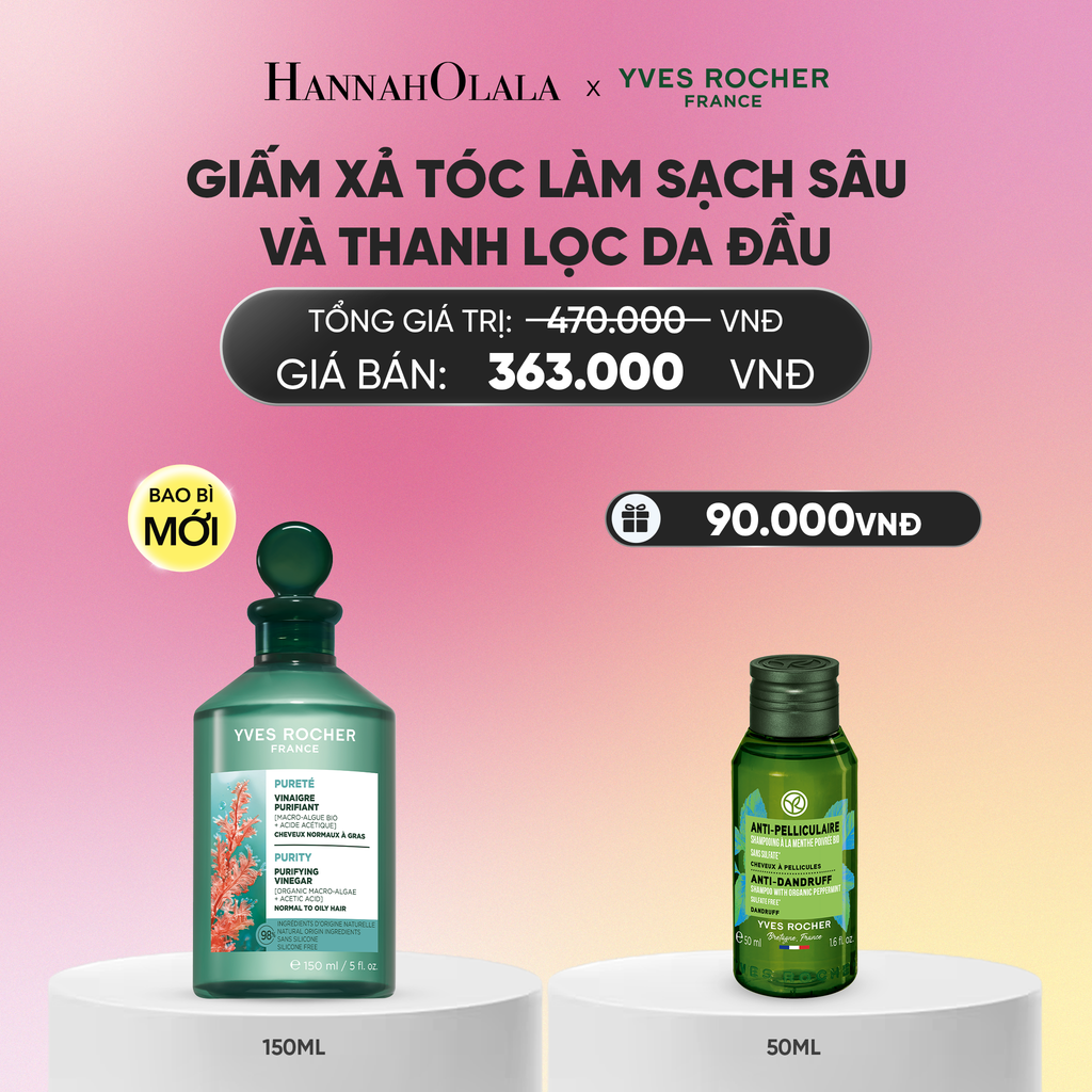 GIẤM XẢ TÓC LÀM SẠCH SÂU VÀ THANH LỌC DA ĐẦU TẶNG MINI DẦU GỘI GIẢM GÀU_A54 