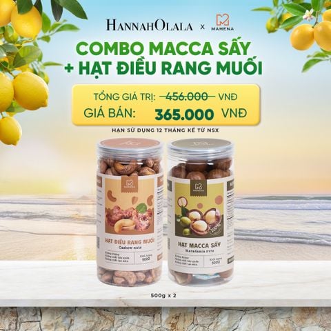 COMBO 1 HẠT ĐIỀU RANG MUỐI 500G + 1 HẠT MACCA SẤY 500G DEAL 10: 