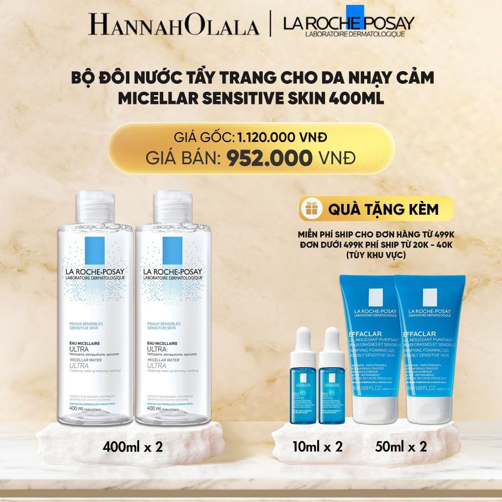  DEAL 10: BỘ ĐÔI NƯỚC TẨY TRANG CHO DA NHẠY CẢM MICELLAR SENSITIVE SKIN 400ML 