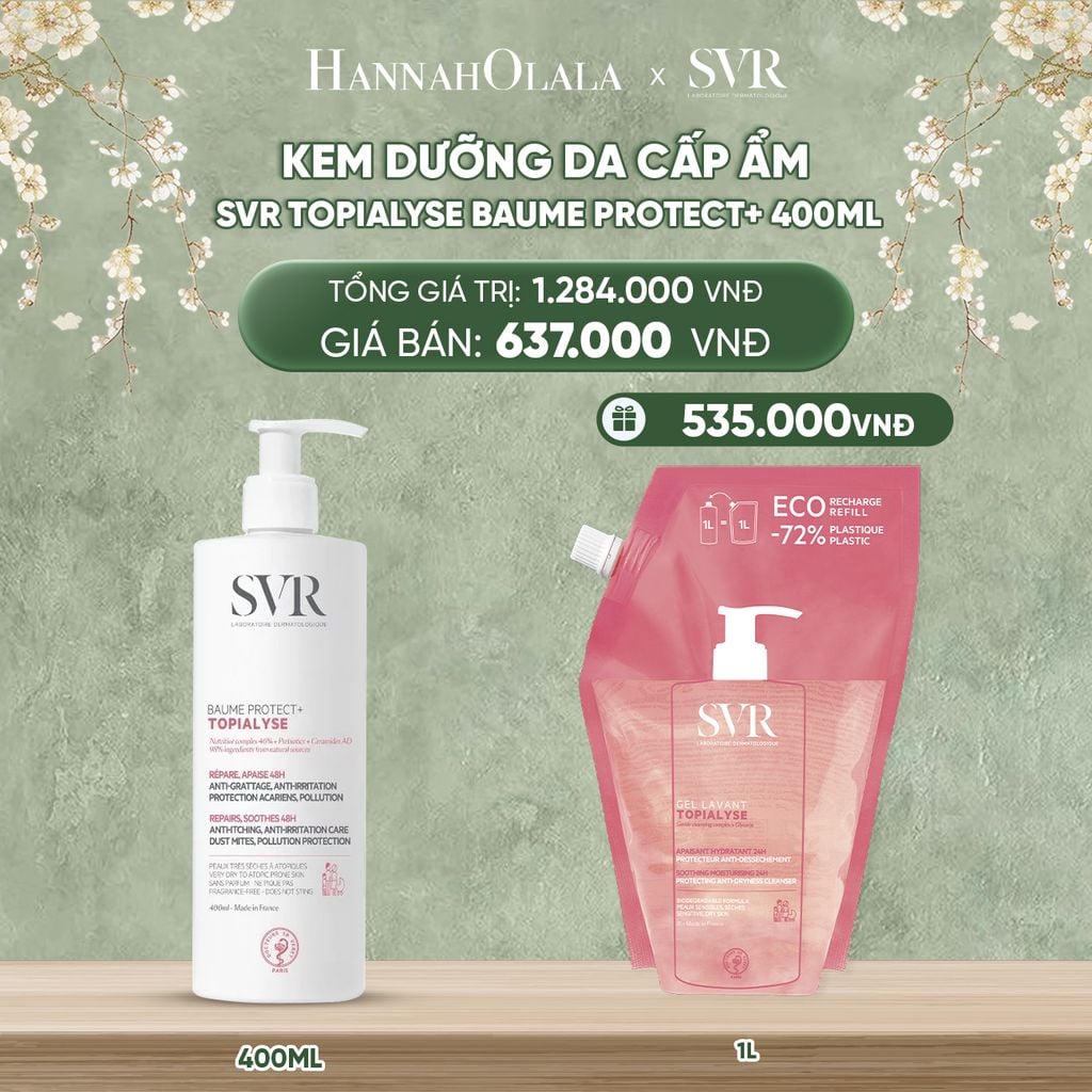  DEAL 10: KEM DƯỠNG DA CẤP ẨM TOÀN THÂN SVR TOPIALYSE BAUME PROTECT+ 400ML 