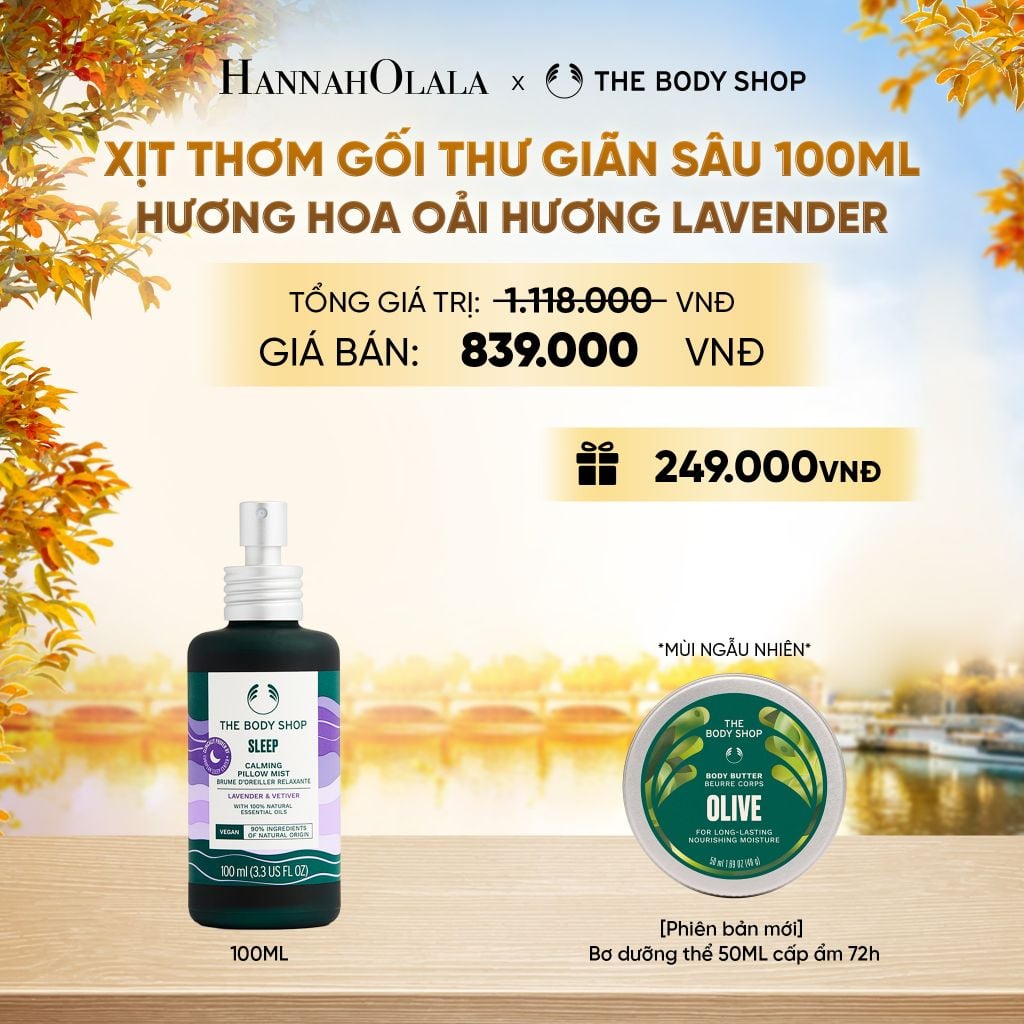  DEAL 10: XỊT THƠM GỐI HƯƠNG HOA OẢI HƯƠNG LAVENDER SLEEP CALMING PILLOW MIST 100ML - E708 