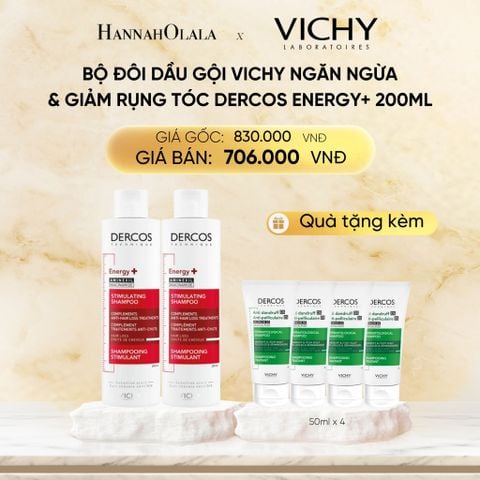  DEAL 10 BỘ ĐÔI DẦU GỘI VICHY NGĂN NGỪA & GIẢM RỤNG TÓC DERCOS ENERGY+ 200ML 