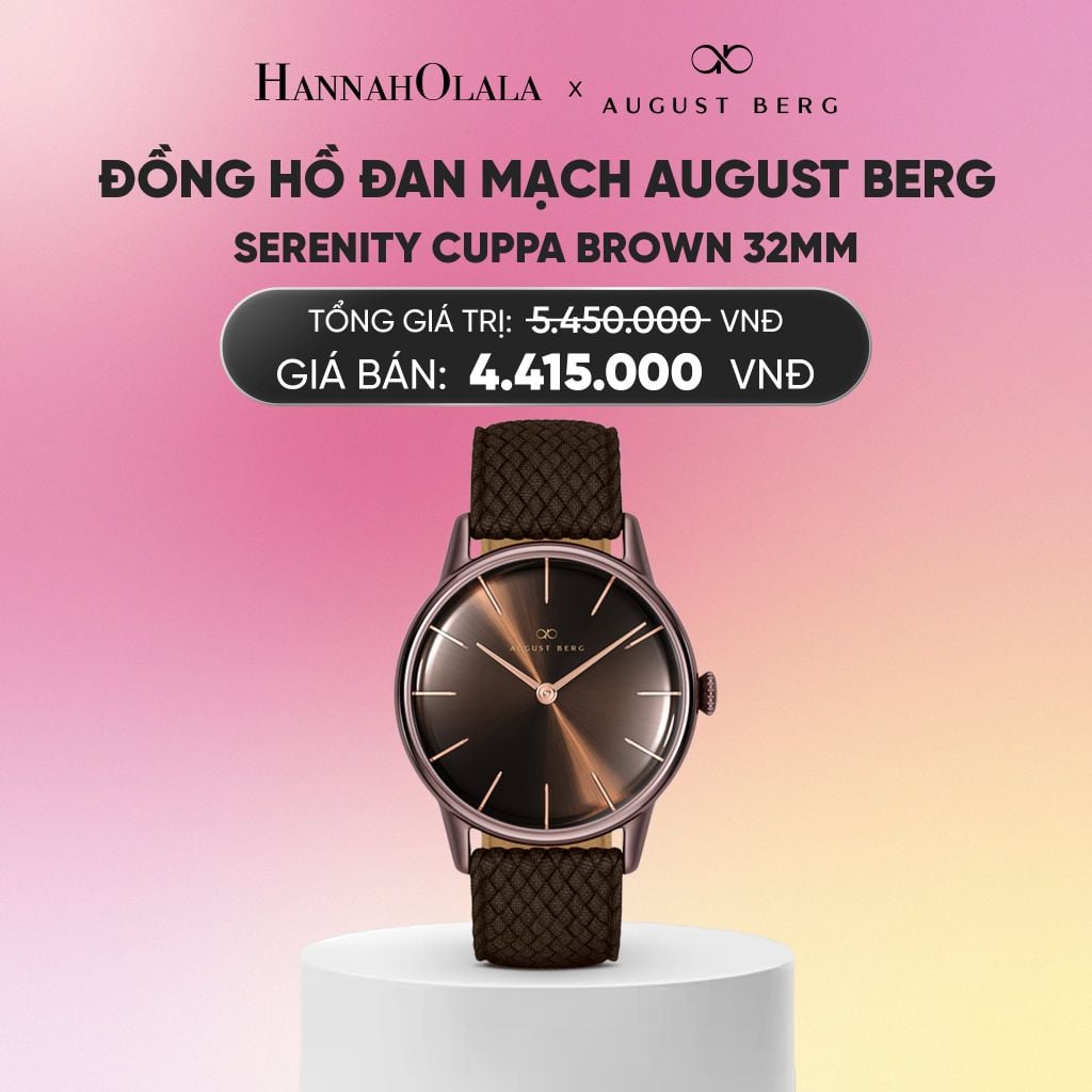  ĐỒNG HỒ ĐAN MẠCH AUGUST BERG - SERENITY CUPPA BROWN 32MM - DÂY PERLON - MÀU NÂU_A2284 