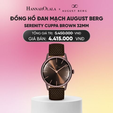  ĐỒNG HỒ ĐAN MẠCH AUGUST BERG - SERENITY CUPPA BROWN 32MM - DÂY PERLON - MÀU NÂU_A2284 