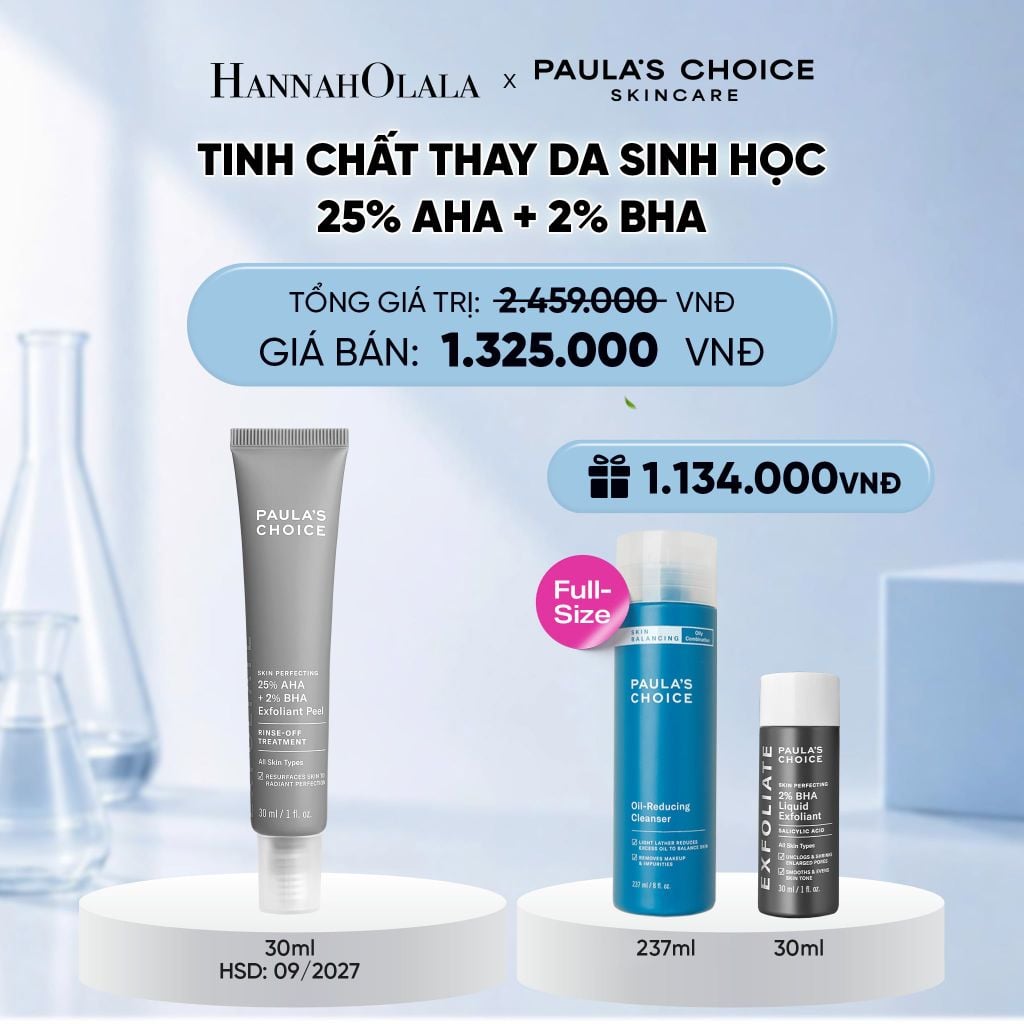  TINH CHẤT THAY DA SINH HỌC GIÚP DA SÁNG MỊN SKIN PERFECTING 25% AHA + 2% BHA EXFOLIANT PEEL 30ML (Date: 09/2027) - DEAL 10 