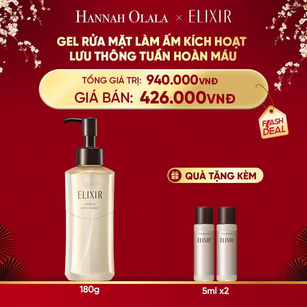  A257_DEAL 10: GEL RỬA MẶT SẠCH SÂU, DƯỠNG ẨM ELIXIR CLARIFYING WARM CLEANSER 