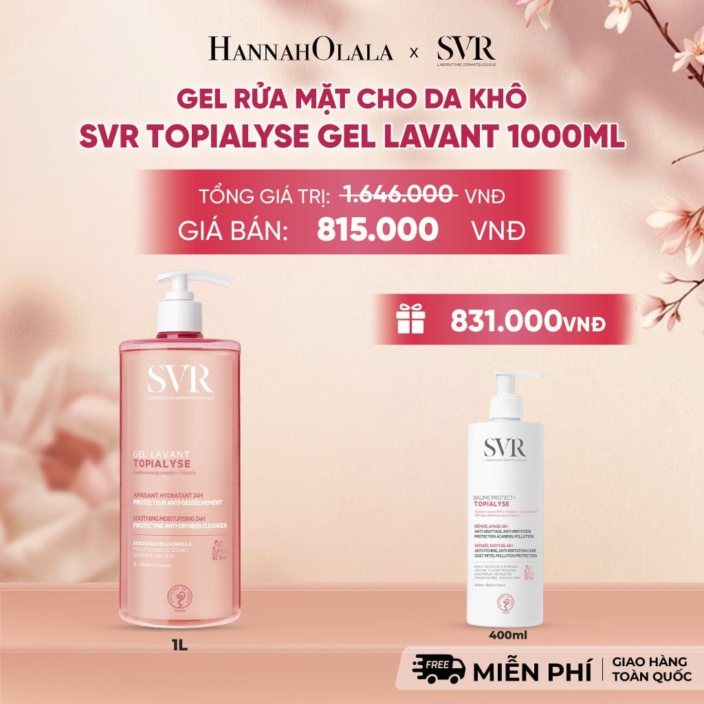  GEL RỬA MẶT CHO DA KHÔ SVR TOPIALYSE GEL LAVANT 1000ML - DEAL 10 - A198 