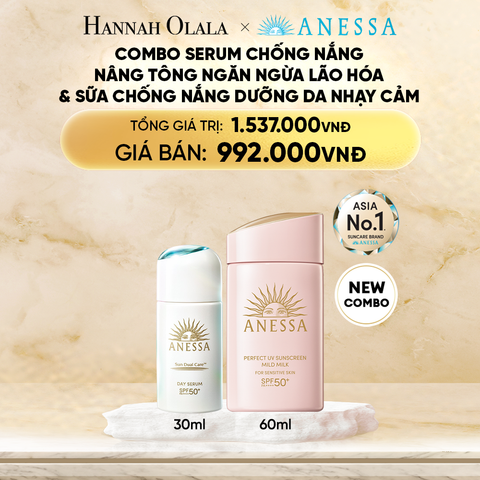  DEAL 10: COMBO SERUM CHỐNG NẮNG & SỮA CHỐNG NẮNG BẢO VỆ VÀ DƯỠNG DA AN TOÀN CHO DA NHẠY CẢM ANESSA DAY SERUM 30ML + MILD MILK 60ML 