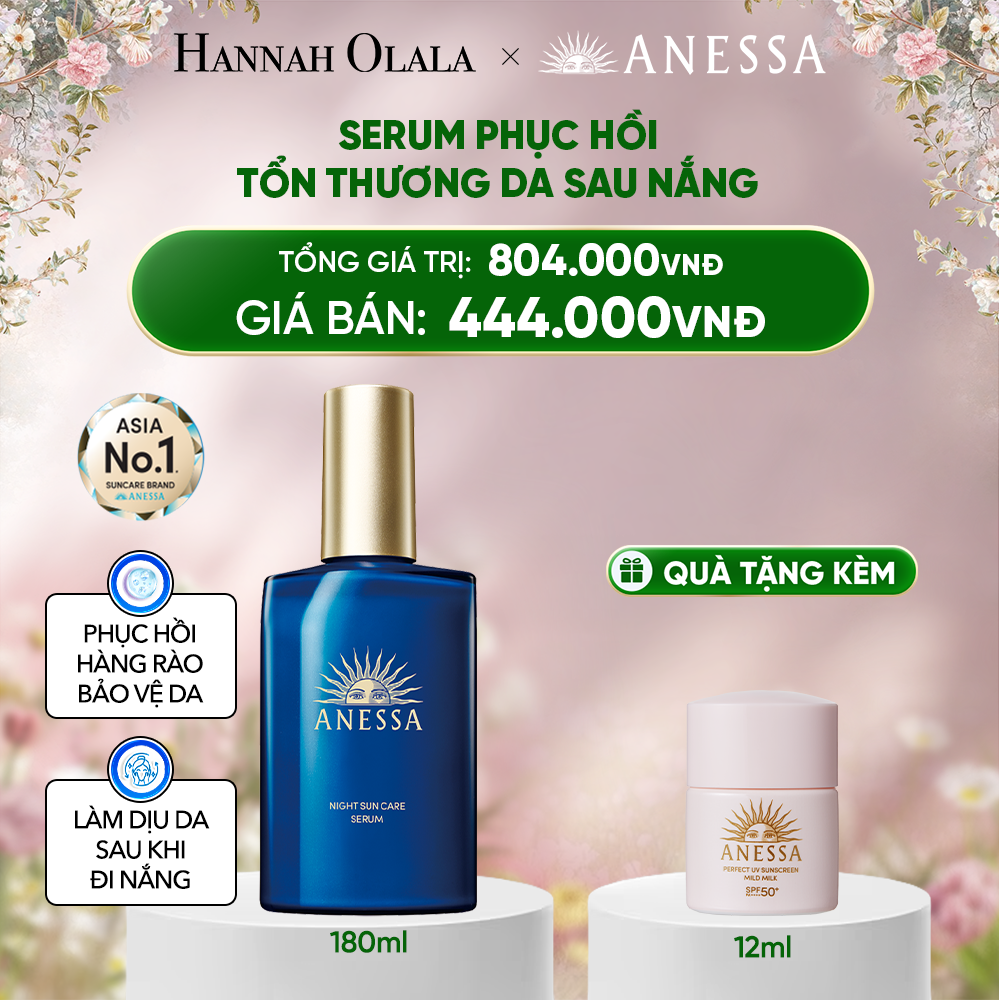  DEAL 10: SERUM DƯỠNG DA VÀ PHỤC HỒI TỔN THƯƠNG DA SAU NẮNG ANESSA NIGHT SUN CARE SERUM 180ML 