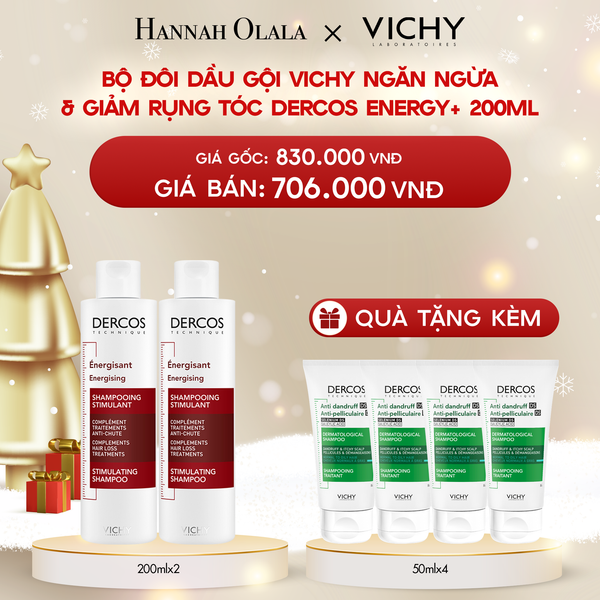  A983_DEAL 10 BỘ ĐÔI DẦU GỘI VICHY NGĂN NGỪA & GIẢM RỤNG TÓC DERCOS ENERGY+ 200ML 