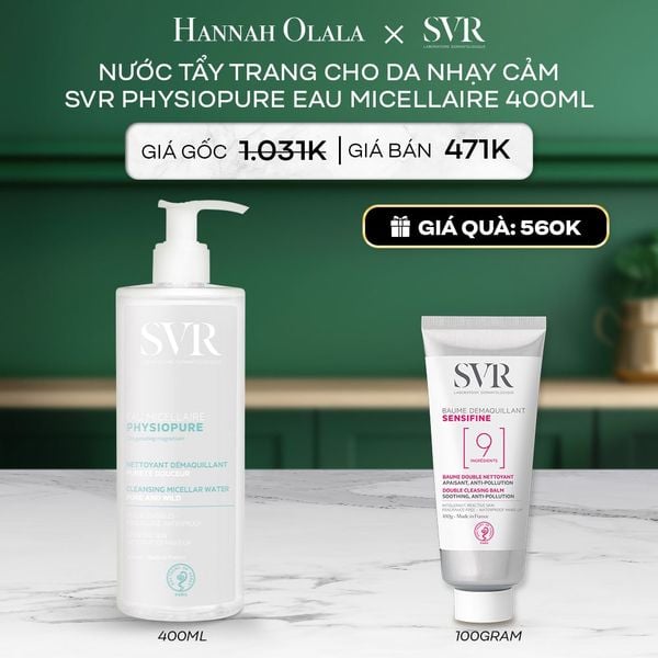 A91_DEAL 10: NƯỚC TẨY TRANG CHO DA NHẠY CẢM SVR PHYSIOPURE EAU MICELLAIRE 400ML 