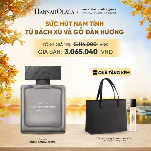  NƯỚC HOA NAM NARCISO RODRIGUEZ FOR HIM MUSC SANTAL EAU DE PARFUM INTENSE 100ML - DEAL 10 - E451 