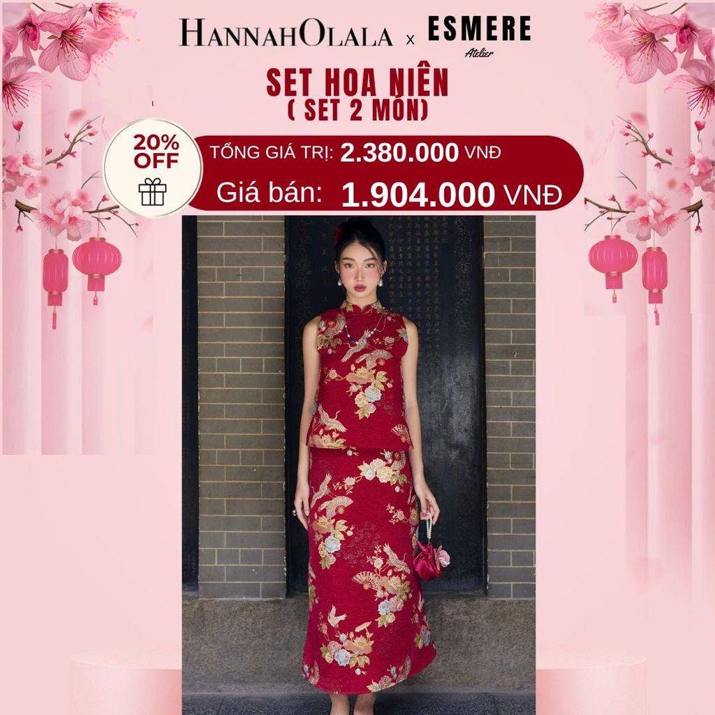  A613_DEAL 10: SET ĐỒ MẶC TẾT 02 MÓN HOA NIÊN 