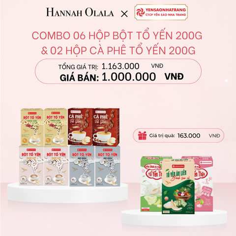  DEAL 10: COMBO 06 HỘP BỘT TỔ YẾN & 02 CÀ PHÊ TỔ YẾN 