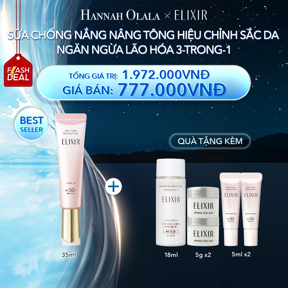  A42_[FLASH DEAL] DEAL 10: SỮA CHỐNG NẮNG NÂNG TÔNG ELIXIR SUPERIEUR DAY CARE REVOLUTION TONE UP + 35G 