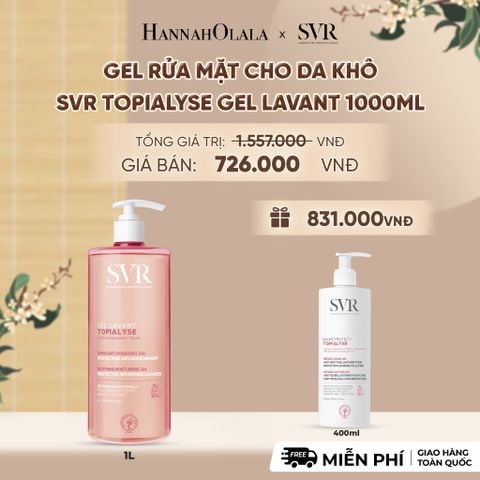  GEL RỬA MẶT CHO DA KHÔ SVR TOPIALYSE GEL LAVANT 1000ML - DEAL 10 - A2007 