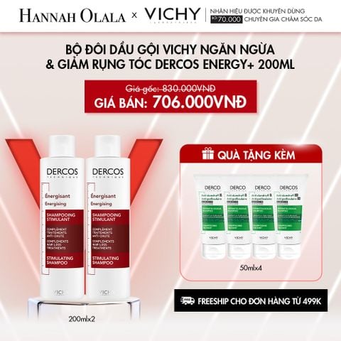  C35_DEAL 10: BỘ ĐÔI DẦU GỘI VICHY NGĂN NGỪA & GIẢM RỤNG TÓC DERCOS ENERGY+ 200ML 