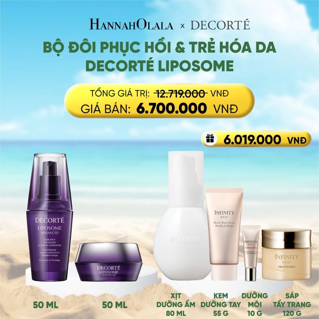  DEAL 10: BỘ ĐÔI PHỤC HỒI & TRẺ HÓA DA DECORTÉ LIPOSOME 