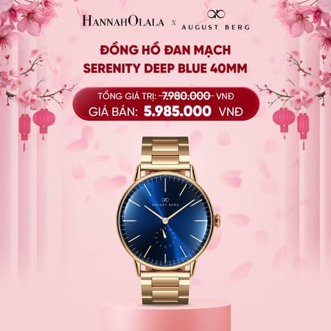  DEAL 10: ĐỒNG HỒ ĐAN MẠCH AUGUST BERG - MẶT SERENITY DEEP BLUE 40MM - DÂY LINK 