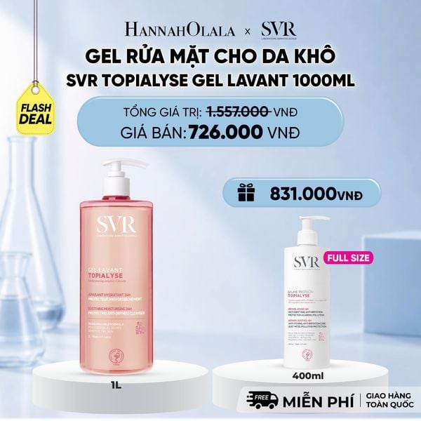  [MUA 1 TẶNG 1] GEL RỬA MẶT CHO DA KHÔ SVR TOPIALYSE GEL LAVANT 1000ML - DEAL 10 