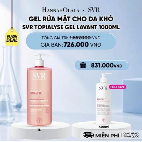  [MUA 1 TẶNG 1] GEL RỬA MẶT CHO DA KHÔ SVR TOPIALYSE GEL LAVANT 1000ML - DEAL 10 