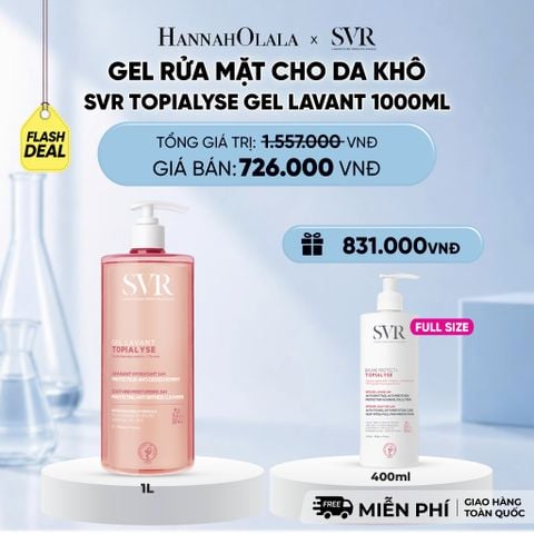  [MUA 1 TẶNG 1] GEL RỬA MẶT CHO DA KHÔ SVR TOPIALYSE GEL LAVANT 1000ML - DEAL 10 - D188 