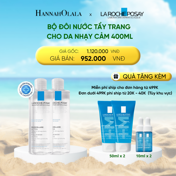  A996_DEAL 10: BỘ ĐÔI NƯỚC TẨY TRANG CHO DA NHẠY CẢM MICELLAR SENSITIVE SKIN 400ML 