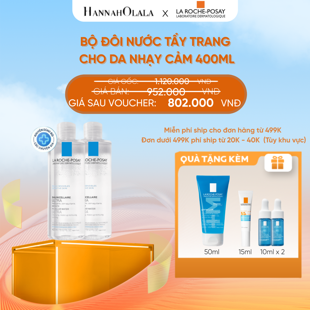  FD DEAL 10: BỘ ĐÔI NƯỚC TẨY TRANG CHO DA NHẠY CẢM MICELLAR SENSITIVE SKIN 400ML 