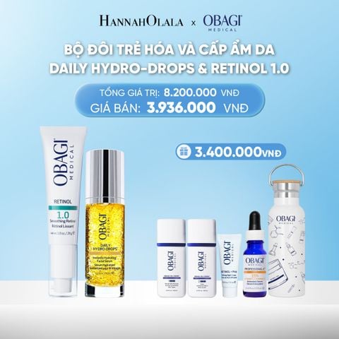  DEAL 10: BỘ ĐÔI TRẺ HÓA VÀ CẤP ẨM CHO DA DAILY HYDRO-DROPS 30ML & RETINOL 1.0 28G​ 