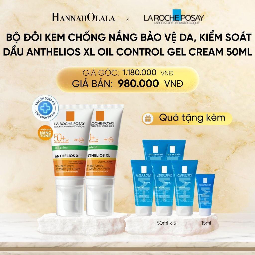  DEAL 10: BỘ ĐÔI KEM CHỐNG NẮNG BẢO VỆ DA, KIỂM SOÁT DẦU ANTHELIOS XL OIL CONTROL GEL CREAM 50ML 