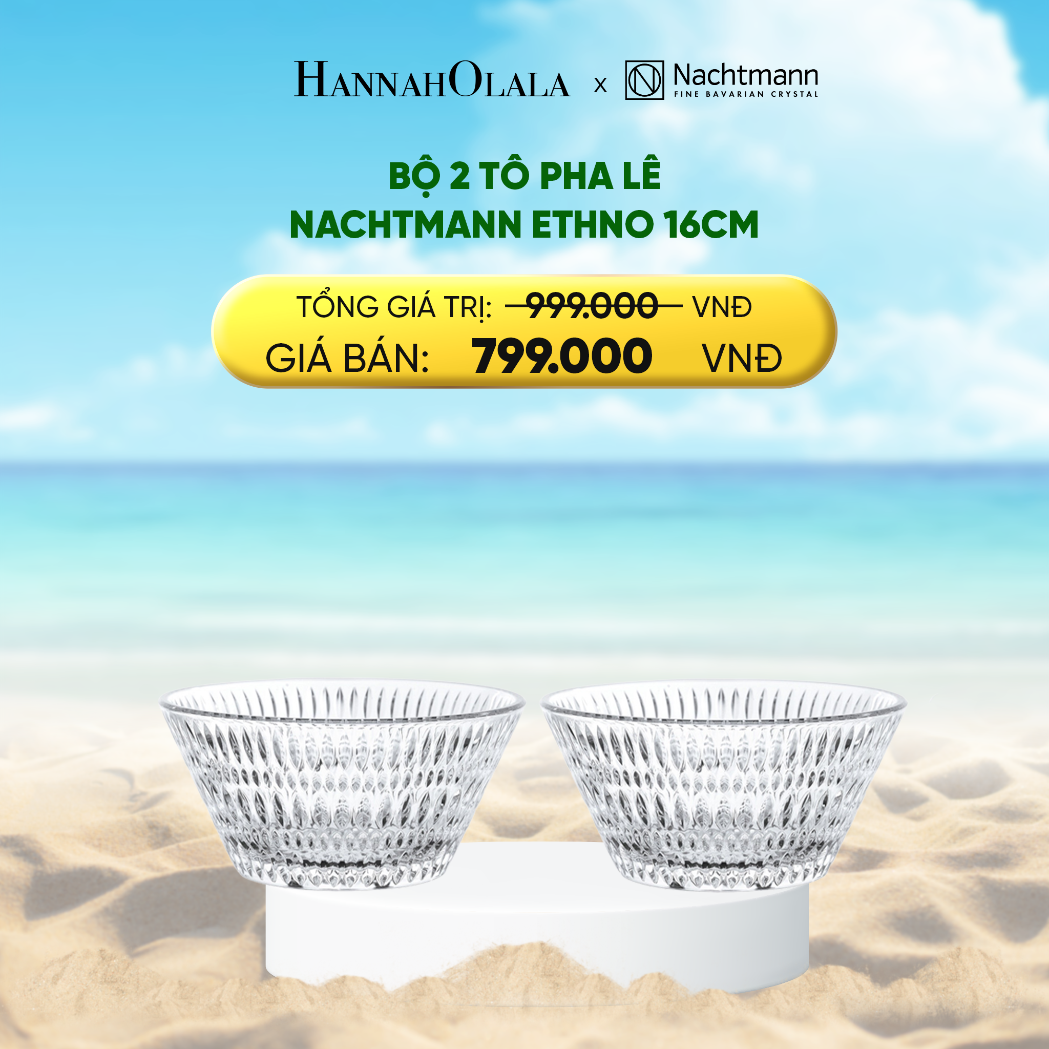 Bộ 2 Tô Pha Lê Nachtmann Ethno 16cm