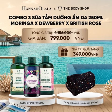  COMBO 3 SỮA TẮM THIÊN NHIÊN DƯỠNG ẨM NGÁT HƯƠNG 250ML - MORINGA X DEWBERRY X BRITISH ROSE_ D544 