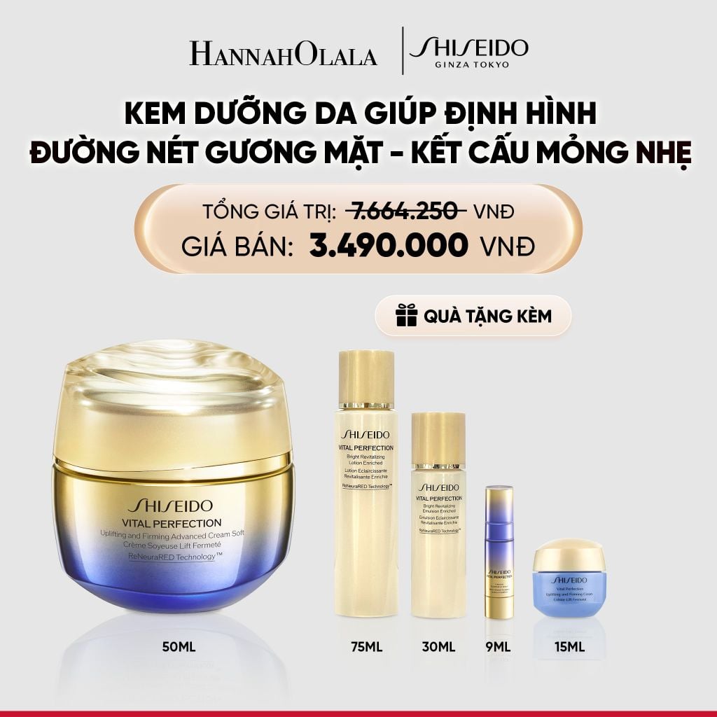  KEM DƯỠNG DA SHISEIDO VITAL PERFECTION UPLIFTING AND FIRMING ADVANCED CREAM SOFT 50ML - DEAL 10 - C2 