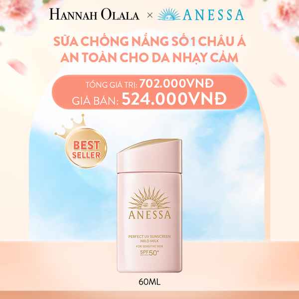  A25_DEAL 10: SỮA CHỐNG NẮNG DƯỠNG DA DỊU NHẸ AN TOÀN CHO DA NHẠY CẢM VÀ TRẺ EM ANESSA MILD MILK SPF50+ PA++++ 60ML 