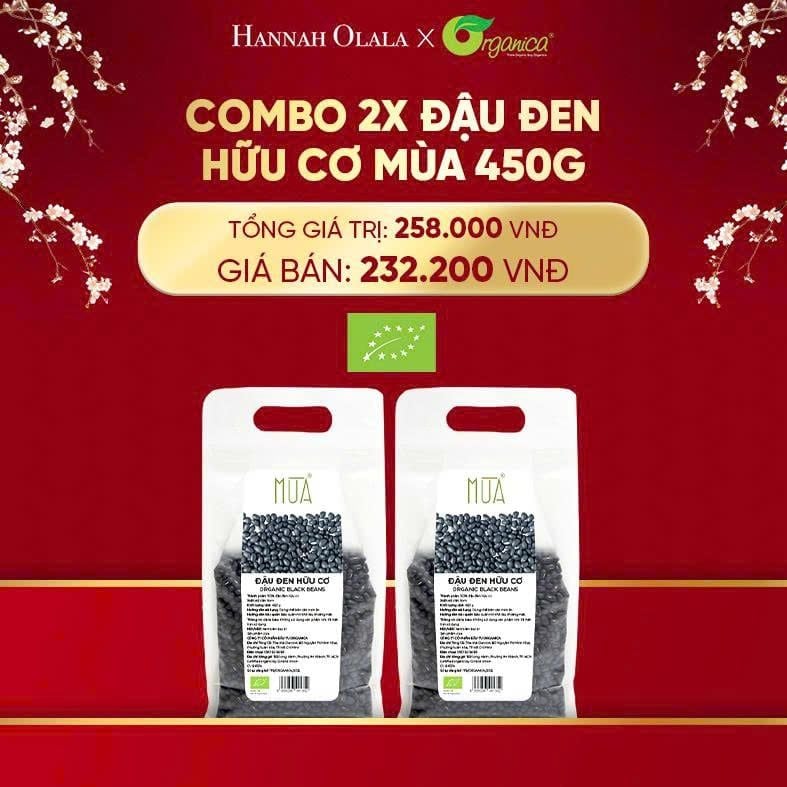  DEAL 10: COMBO 2 X ĐẬU ĐEN HỮU CƠ MÙA 450G 
