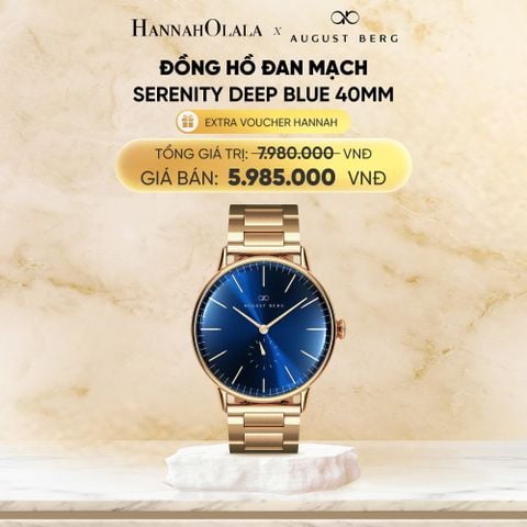  DEAL 10: ĐỒNG HỒ ĐAN MẠCH AUGUST BERG - MẶT SERENITY DEEP BLUE 40 MM - DÂY LINK 