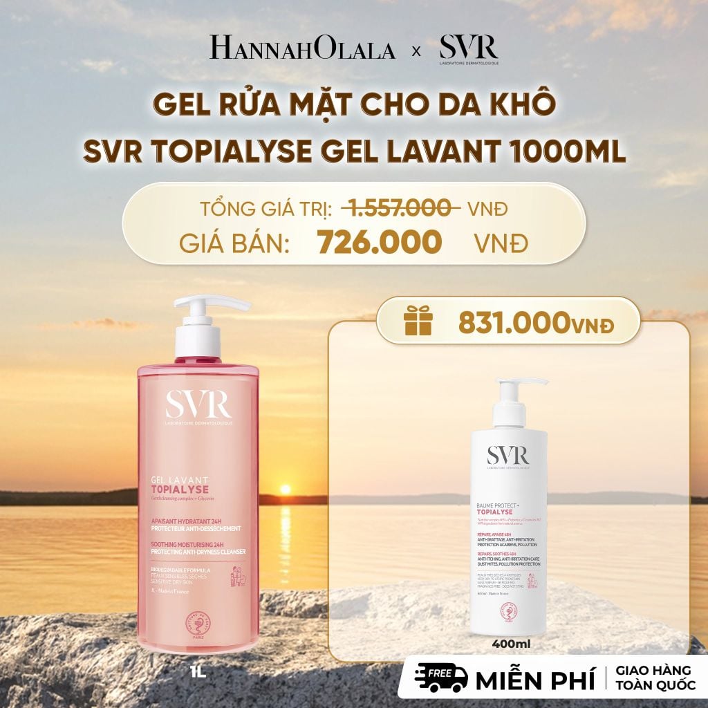  GEL RỬA MẶT CHO DA KHÔ SVR TOPIALYSE GEL LAVANT 1000ML - DEAL 10 - B501 