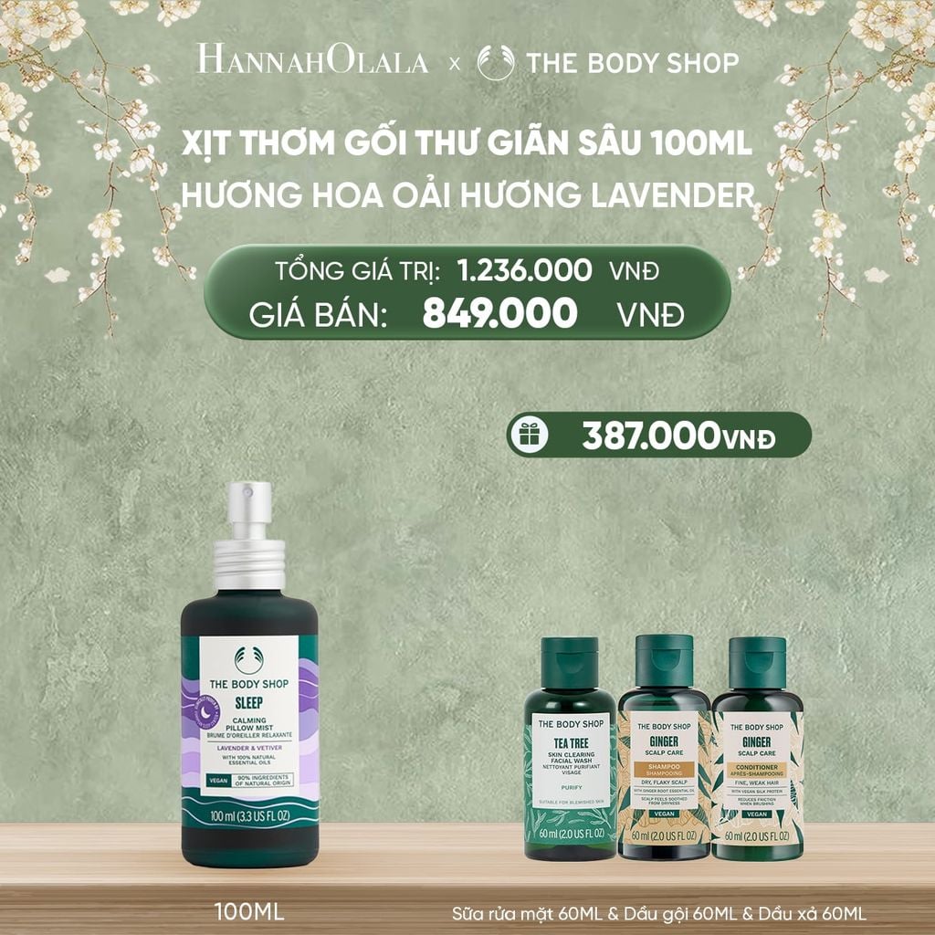  DEAL 10: XỊT THƠM GỐI HƯƠNG HOA OẢI HƯƠNG LAVENDER SLEEP CALMING PILLOW MIST 100ML 