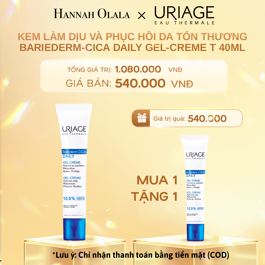  DEAL 10: [DATE T12.2026] KEM LÀM DỊU VÀ PHỤC HỒI DA TỔN THƯƠNG BARIEDERM-CICA DAILY GEL-CREME T 40ML 