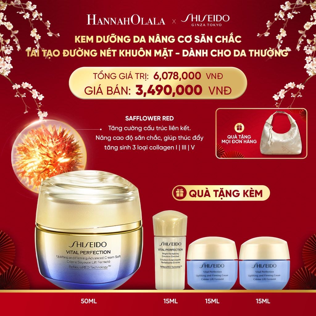  DEAL 10: KEM DƯỠNG DA SHISEIDO VITAL PERFECTION UPLIFTING AND FIRMING ADVANCED CREAM SOFT 50ML 