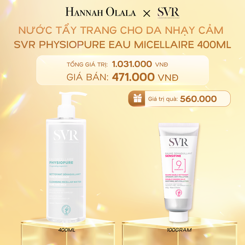  K10_DEAL 10: NƯỚC TẨY TRANG CHO DA NHẠY CẢM SVR PHYSIOPURE EAU MICELLAIRE 400ML 